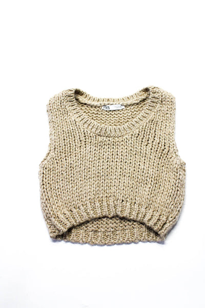 Zara Everlane Womens Sweaters Gold Black Size Small Extra Small Lot 2