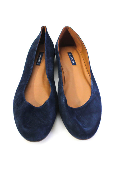 Margaux Womens Slip On Round Toe The Classic Ballet Flats Midnight Suede 43W