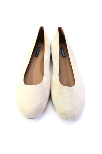 Margaux Womens Slip On Round Toe The Classic Ballet Flats Natural Suede 43.5N