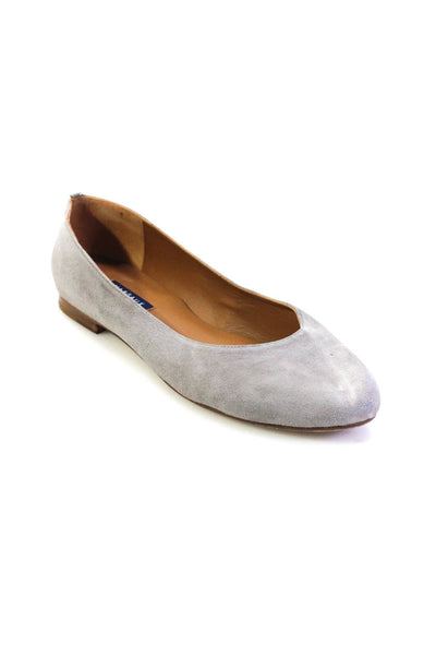 Margaux Womens Slip On Round Toe The Classic Ballet Flats Gray Suede Size 40M