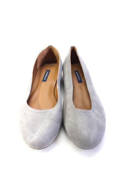 Margaux Womens Slip On Round Toe The Classic Ballet Flats Gray Suede Size 40M