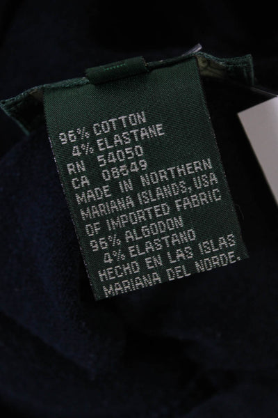 Lauren Ralph Lauren Womens Cotton Full Zip Drawstring Hoodie Navy Blue Size PP