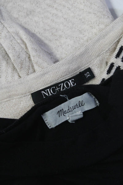 NIC+ZOE Madewell Womens Sleeveless Knit Top Dress Beige Black Size XS 2XS Lot 2