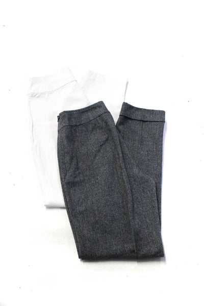 NIC+ZOE Womens Mid-Rise Straight Leg Trousers Pants White Gray Size 0 Lot 2