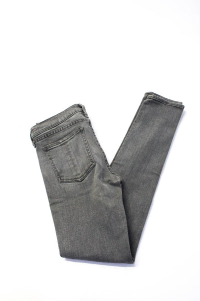 Rag & Bone Jean Womens Zipper Fly Mid Rise Skinny Ankle Jeans Gray Size 25