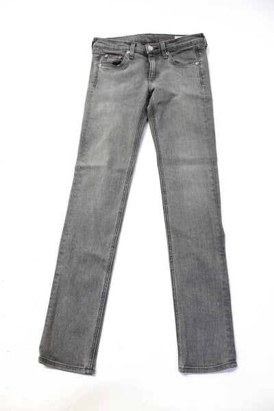 Rag & Bone Jean Womens Zipper Fly Mid Rise Skinny Ankle Jeans Gray Size 25