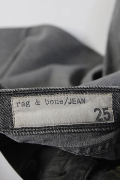 Rag & Bone Jean Womens Zipper Fly Mid Rise Skinny Ankle Jeans Gray Size 25