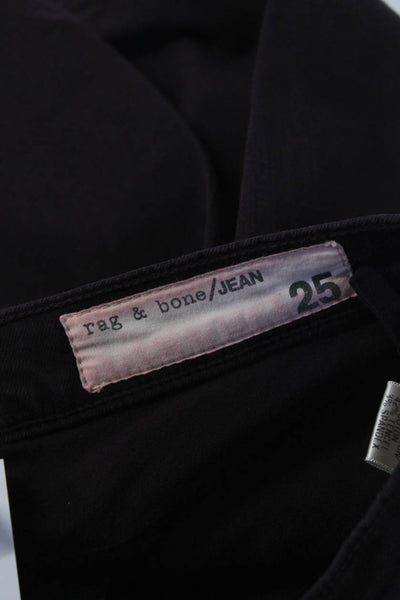 Rag & Bone Jean Womens Zipper Fly Mid Rise Skinny Jeans Burgundy Red Size 25