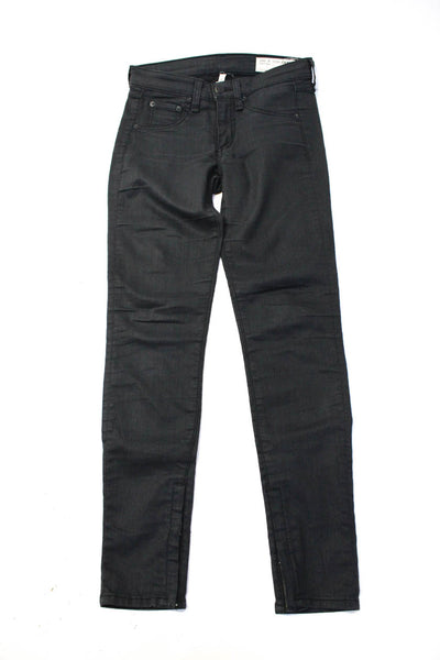 Rag & Bone Jean Womens Mid Rise Zipper Capri Jeans Dark Gray Cotton Size 25