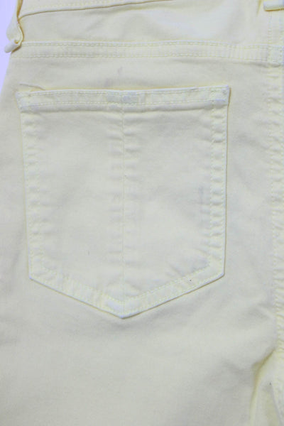 Rag & Bone Jean Womens Zipper Fly Mid Rise Capri Jeans Yellow Cotton Size 25