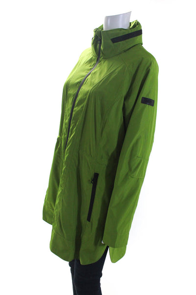 DKNY Womens Front Zip Mock Neck Light Jacket Kiwi Green Black Size Medium