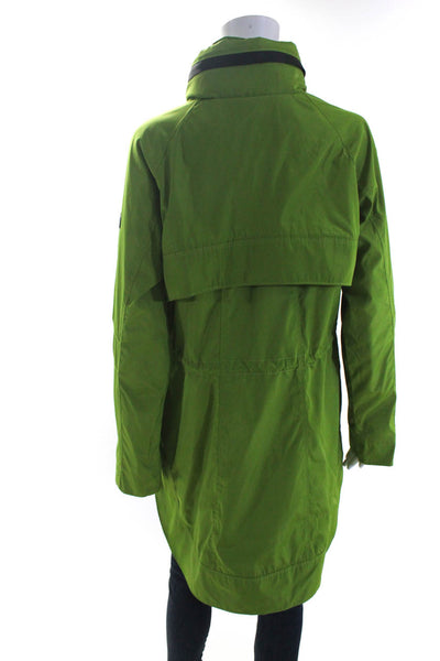 DKNY Womens Front Zip Mock Neck Light Jacket Kiwi Green Black Size Medium