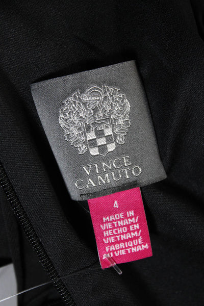 Vince Camuto Womens Back Zip V Neck Belted Velvet Wide Leg Jumpsuit Black Size 4