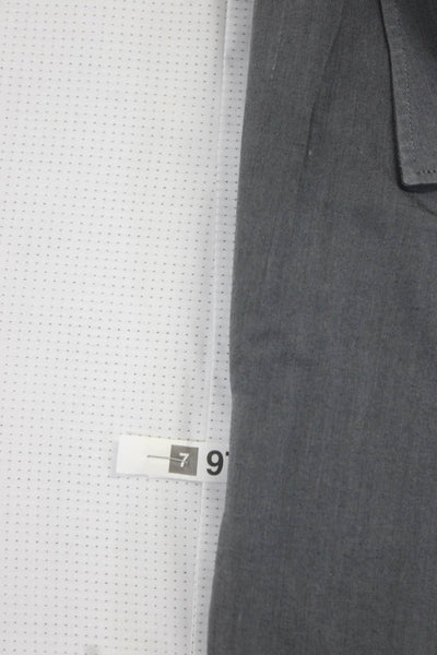 Ledbury Emile Lafaurie Mens Button Up Dress Shirts White Gray Size 16.5 L Lot 2