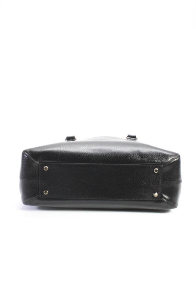 Kate Spade Womens Textured Leather Top Handle Handbag Purse Black