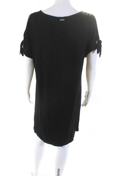 Calvin Klein Women's Short Sleeve Cold Shoulder Shift Dress Black Size XS