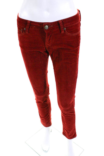 Mavi Jeans Womens Corduroy Skinny Leg Lindy Pants Red Cotton Size 25