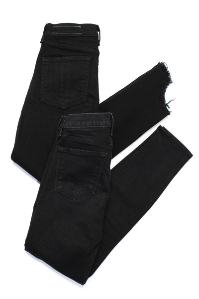 Rag & Bone Women's Midrise Five Pockets Skinny Denim Pant Black Size 25 Lot 2