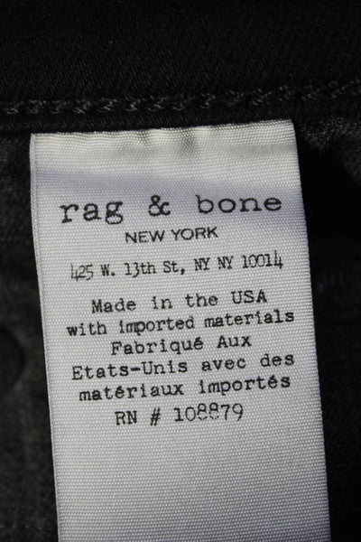 Rag & Bone Women's Midrise Five Pockets Skinny Denim Pant Black Size 25 Lot 2