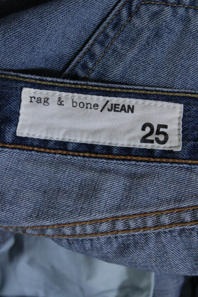 Rag & Bone Women's Five Pockets Medium Wash Straight Leg Denim Pant Size 25