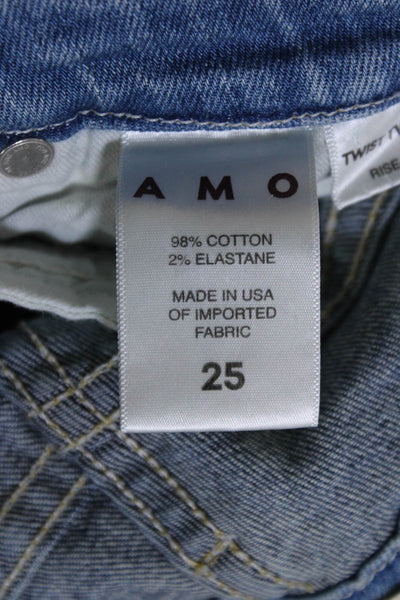 Amo Women's Midrise Medium Five Pockets Wash Skinny Denim Pant Size 25