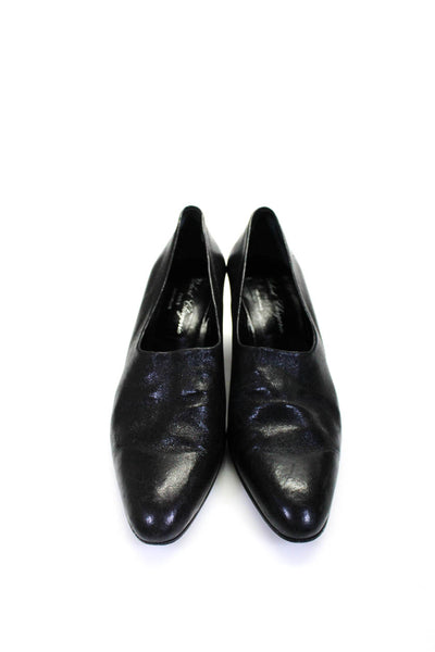 Robert Clergerie Women's Pointed Toe Block Heels Slip-On Shoe Black Size 8