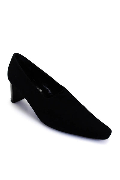 Semelle Women's Pointed Toe Block Heels Pumps Black Size 8