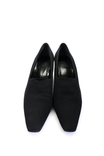 Semelle Women's Pointed Toe Block Heels Pumps Black Size 8