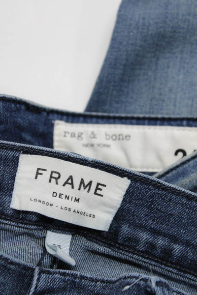 Frame Denim Rag & Bone Womens High Rise Skinny Jeans Blue Size 24 25 Lot 2