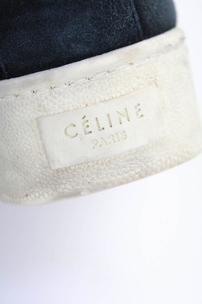Celine Womens Slip On Mid Top Platform Sneakers Black Suede Size 7