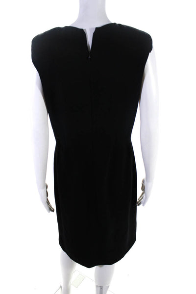 Calvin Klein Collection Womens Sleeveless Sheath Dress Black Wool Size 8