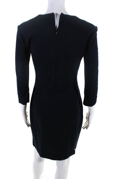 M.M. Lafleur Womens Long Sleeves V Neck Dress Midnight Blue Size 2