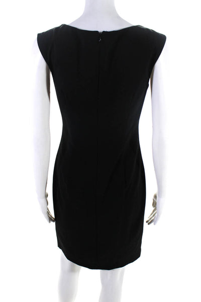 Calvin Klein Womens Sleeveless Ruffled Front Midi Dress Black Size 2