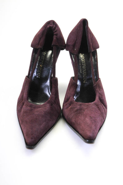 Emporio Armani Womens Marron Suede Pointed Toe D'orsay Heels Shoes Size 7