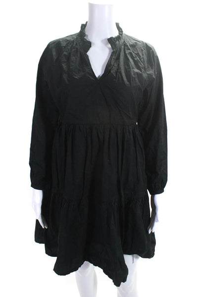 J Crew Womens Long Sleeves A Line Dress Black Size Extra Extra Small