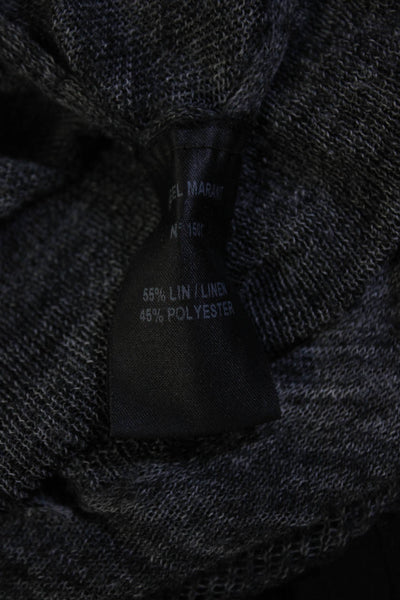 Etoile Isabel Marant Womens Crew Neck Thin Knit Crop Sweater Gray Linen FR 38