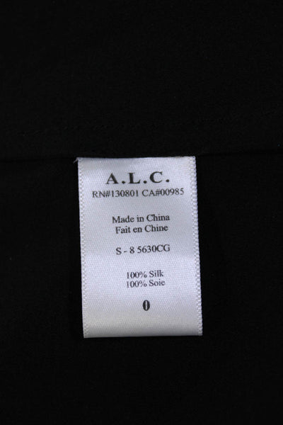 ALC Womens Cowl Neck Sleeveless Shell Top Blouse Black Silk Size 0