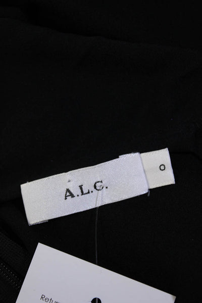 ALC Womens Cowl Neck Sleeveless Shell Top Blouse Black Silk Size 0
