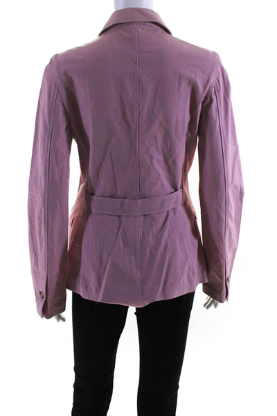 Piazza Sempione Womens Button Down Jacket Pink Cotton Size EUR 42