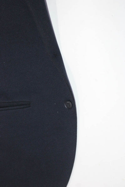 Fendi Mens Two Button Notched Lapel Zucca Trim Blazer Jacket Navy Blue IT 50