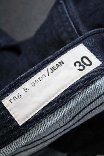 Rag & Bone Women's Cotton Dark Wash Mid Rise Skinny Jeans Blue Size 30