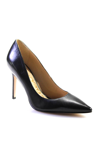 San Edelman Women's Leather Pointed Stiletto Pumps Black Size 5