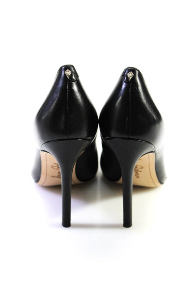 San Edelman Women's Leather Pointed Stiletto Pumps Black Size 5
