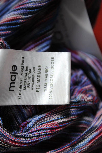 Maje Women's Strapless Knit Ruffle Blouse Multicolor Size 1