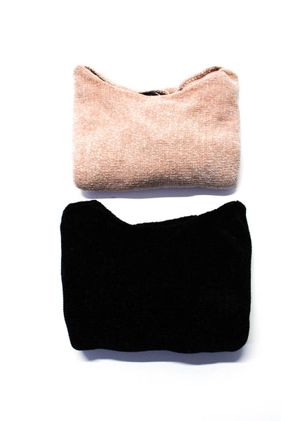 Zara Knit Womens Boat Neck Long Sleeve Pullover Sweater Top Black Size S Lot 2