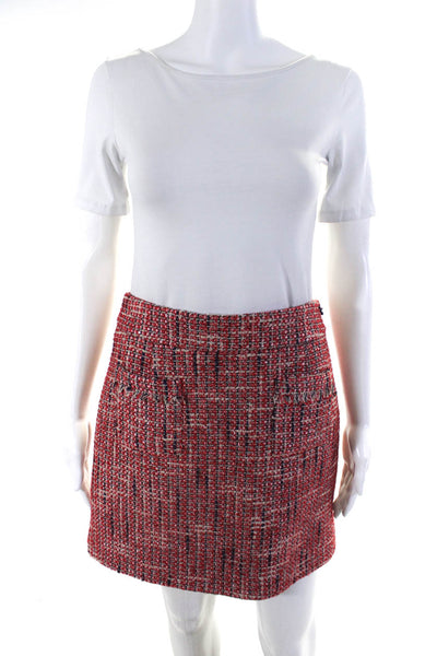 Comptoir Des Cotonniers Womens Cotton Tweed Two Pocket A-Line Skirt Red Size XS