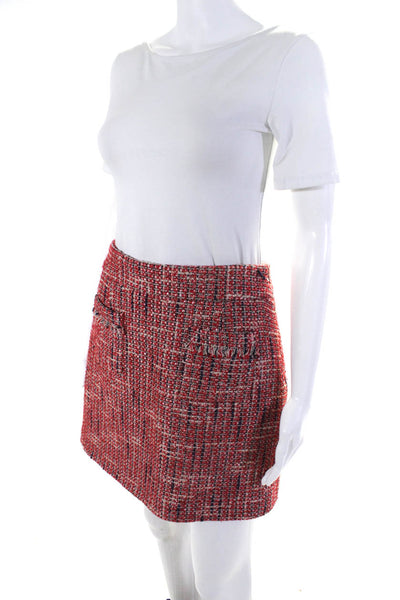 Comptoir Des Cotonniers Womens Cotton Tweed Two Pocket A-Line Skirt Red Size XS