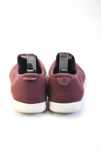 Allbirds Womens Cotton Knit Low Top Slip On Casual Sneakers Burgundy Red Size 8