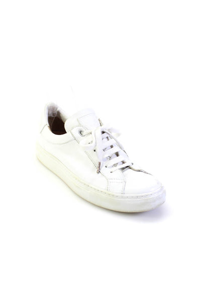 Belstaff Womens Leather Low Top Lace Up Casual Sneakers White Size 8US 38EU