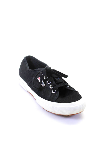 Superga Womens Round Toe Lace-Up Tied Low Top Sneakers Black Size EUR37